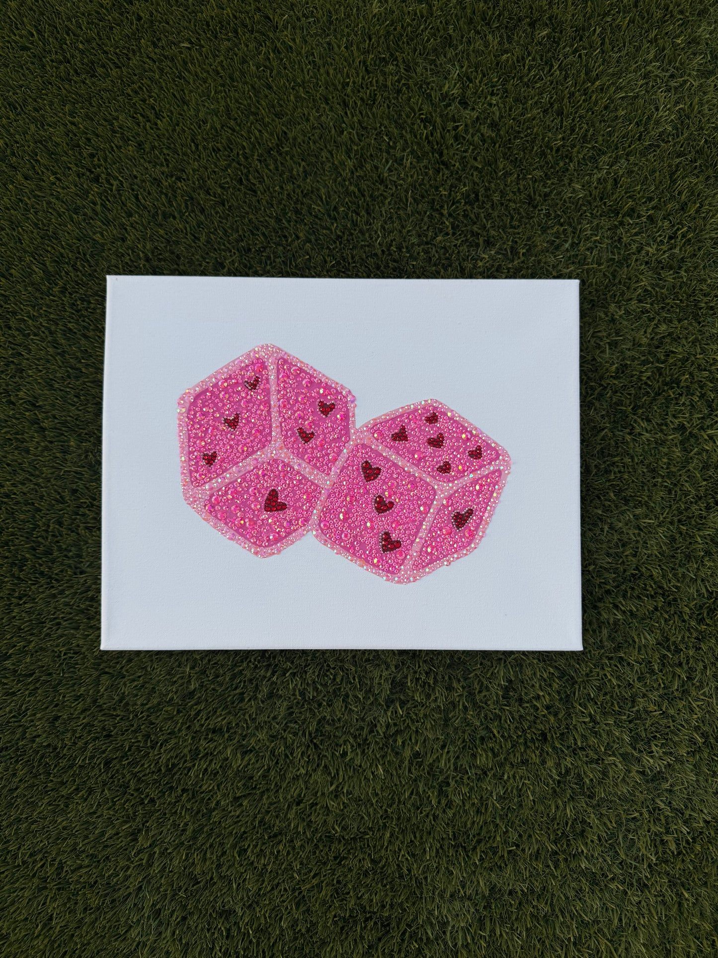 Pink Dice Bedazzling Kit – 11” x 14”