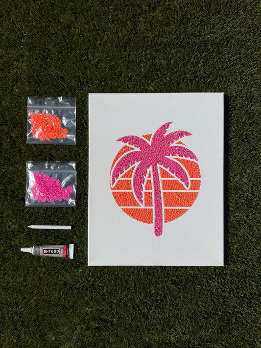 Palm Tree Sunset Bedazzling Kit β 11β x 14β
