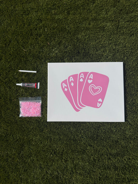 Pink Playing Cards Bedazzling Kit β 11β x 14β
