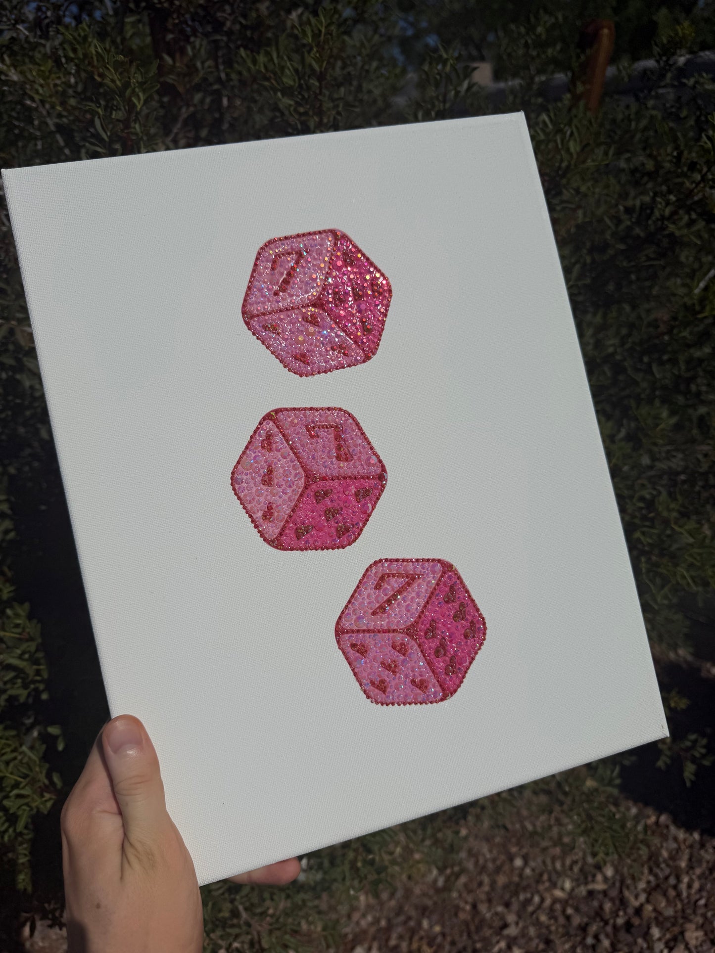 #7 Pink Dice Bedazzling Kit – 11” x 14”