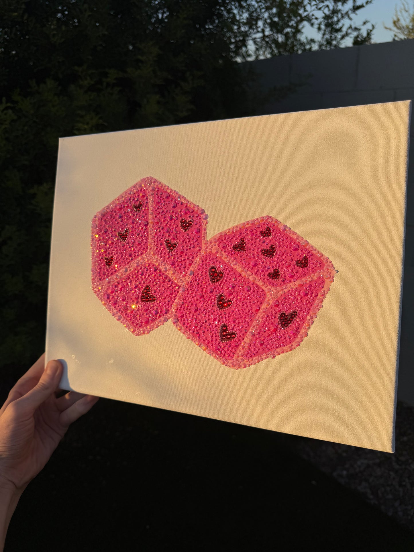 Pink Dice Bedazzling Kit – 11” x 14”