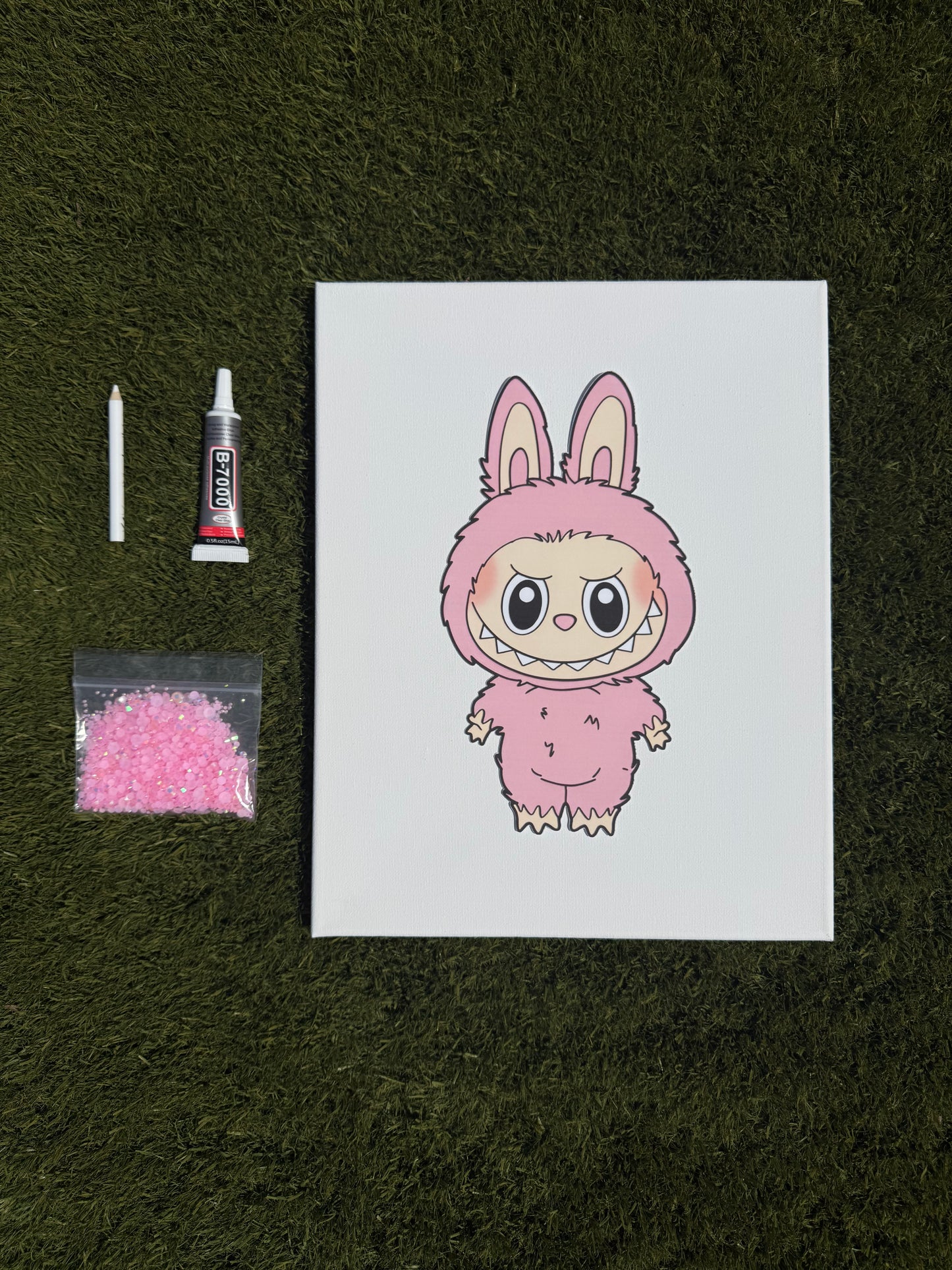 Pink Labubu Bedazzling Kit – 11” x 14”