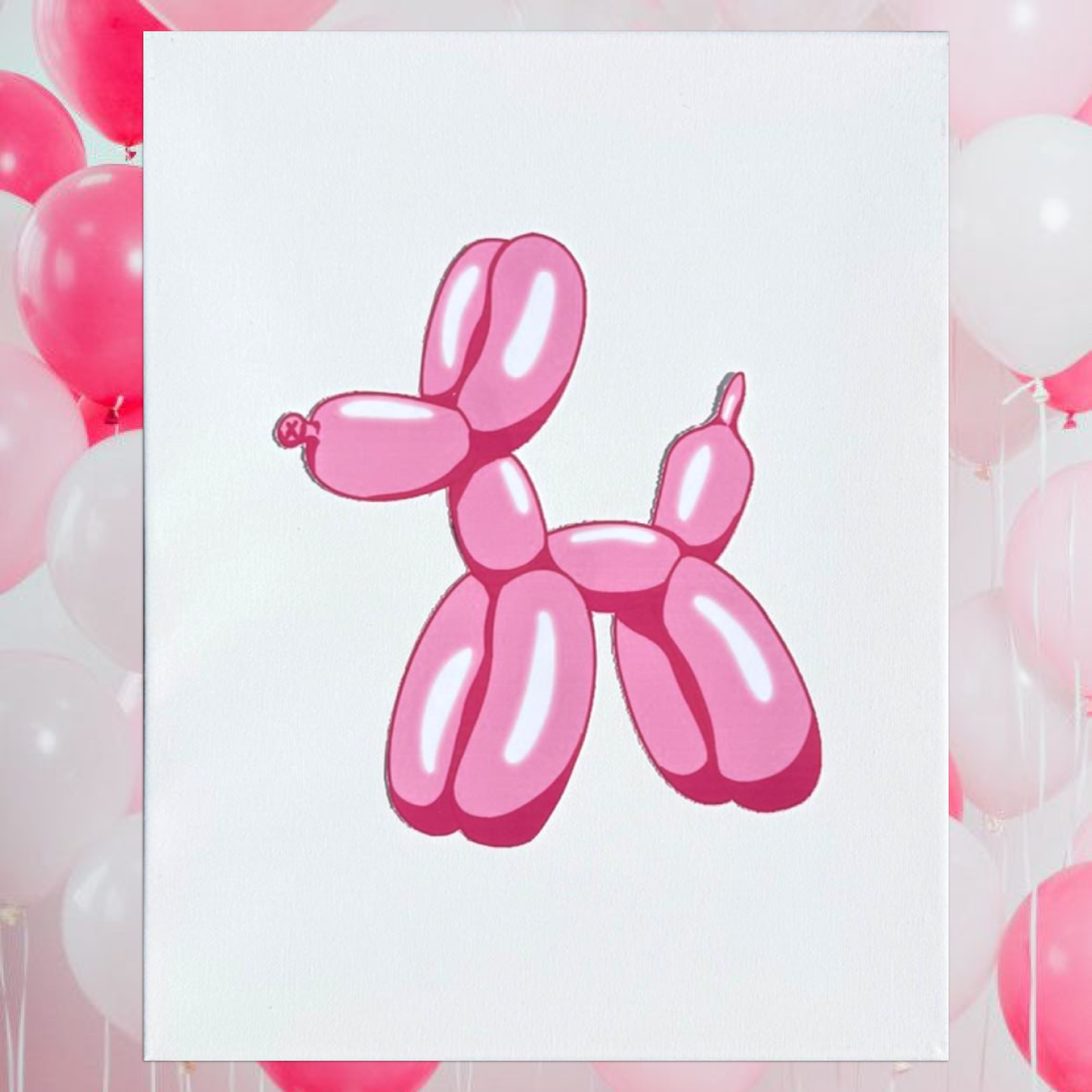 Pink Balloon Dog Bedazzling Kit – 11” x 14”