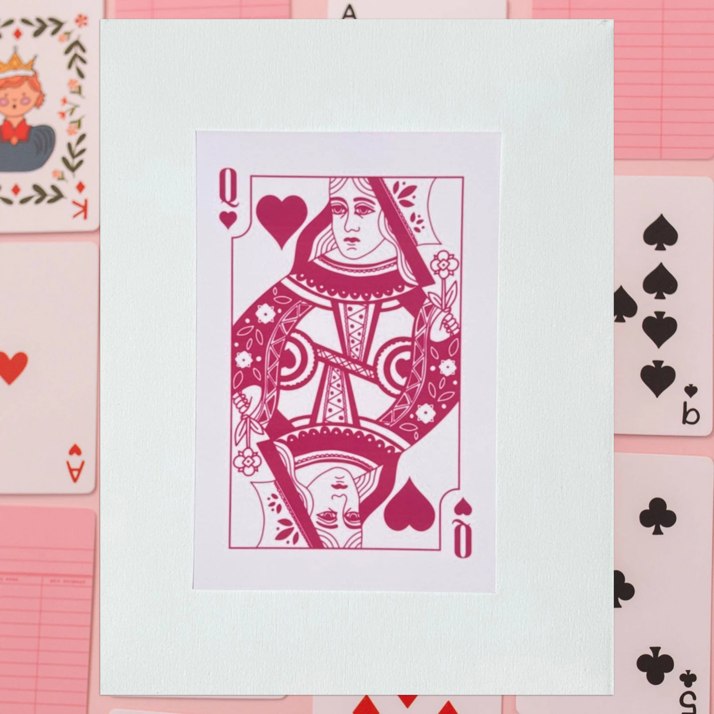 Pink Queen Of Hearts Bedazzling Kit – 11” x 14”