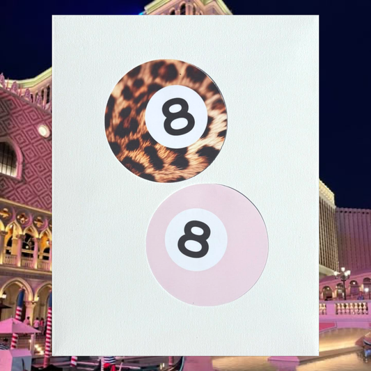 Cheetah and Pink 8 Ball Bedazzling Kit – 11” x 14”