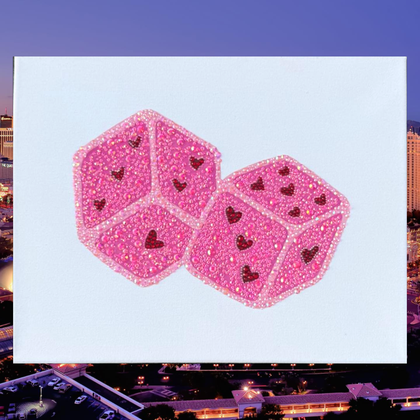 Pink Dice Bedazzling Kit – 11” x 14”