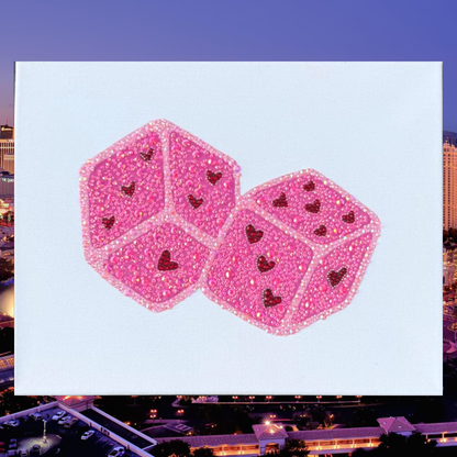 Pink Dice Bedazzling Kit – 11” x 14”