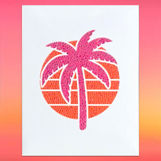 Palm Tree Sunset Bedazzling Kit – 11” x 14”